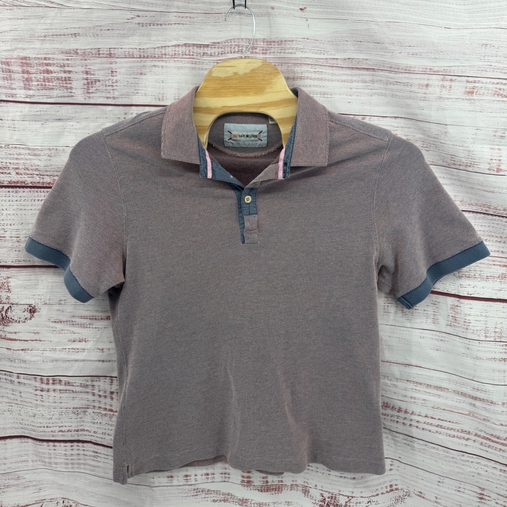 32 Bar Blues Polo Shirt Mens Large Cotton Short‎ Sleeve Casual Preppy